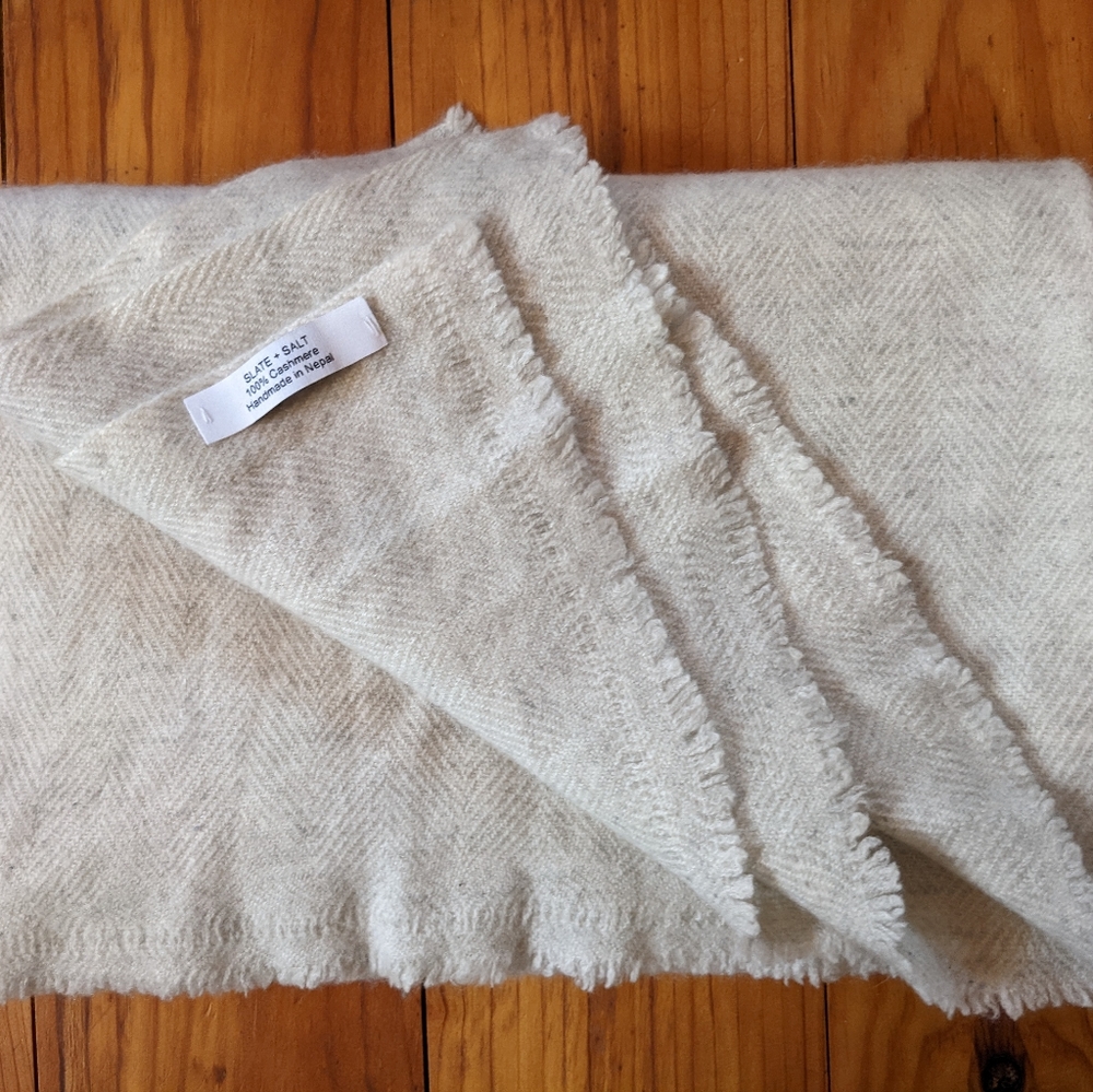 Slate + Salt Cashmere Herringbone scarf